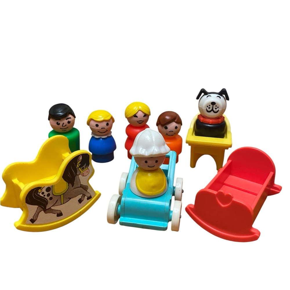 Vintage Fisher Price Little People Baby Accessories and Vintage Little People